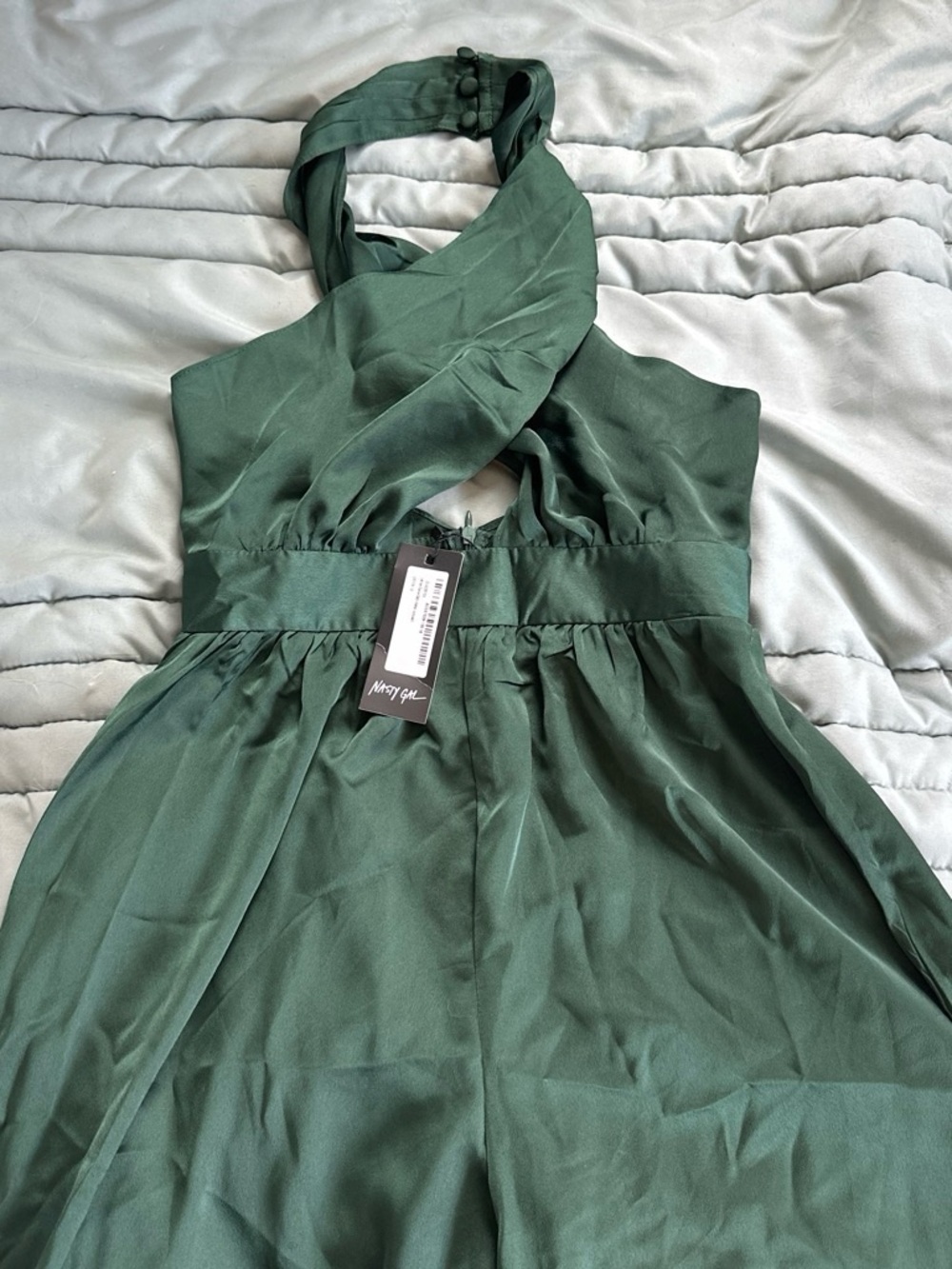 Nasty Gal Forest Green Wide Leg Jumpsuit